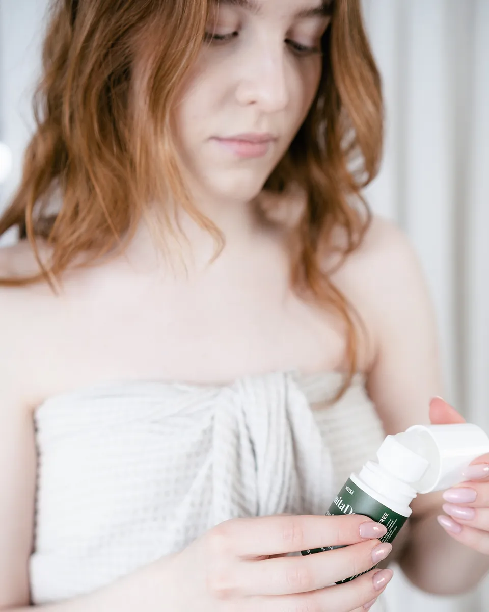 RimitaDeo deodorant held in a hand